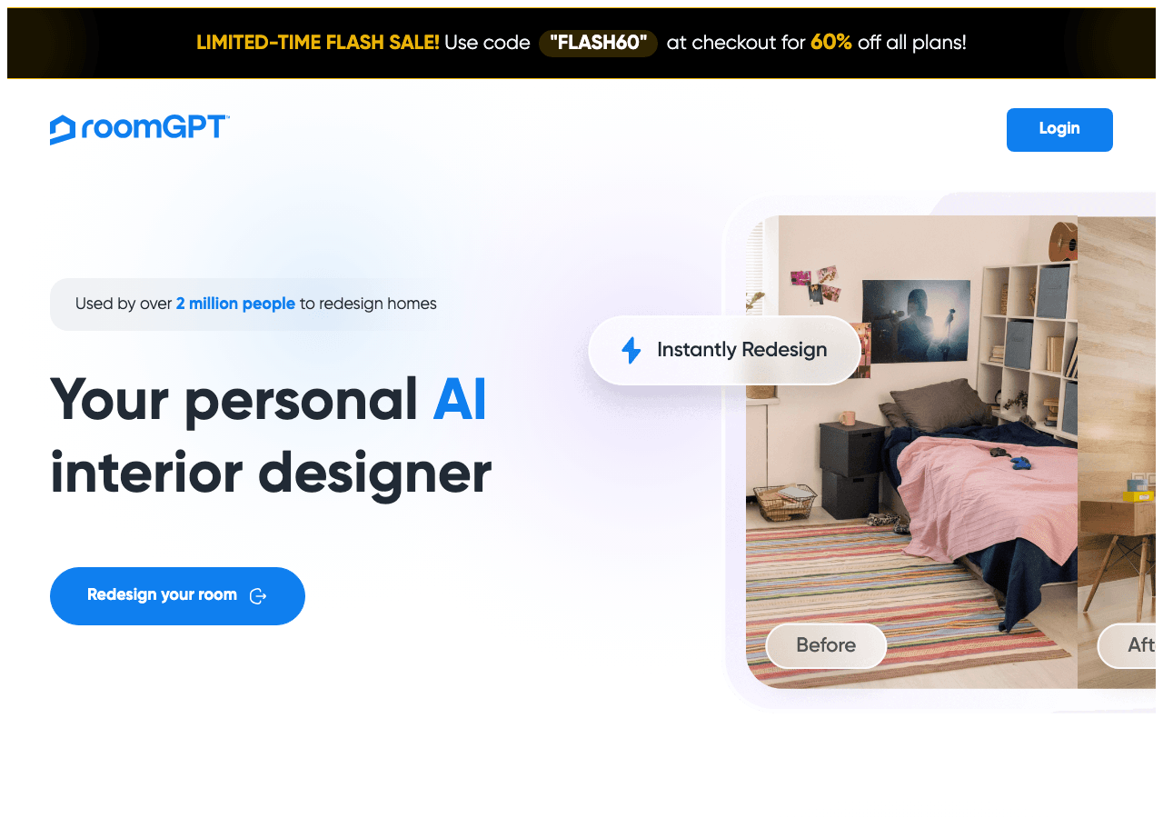 RoomGPT Image Generation showing Image Generation - Transform your space in seconds with AI-powered room redesigns.
