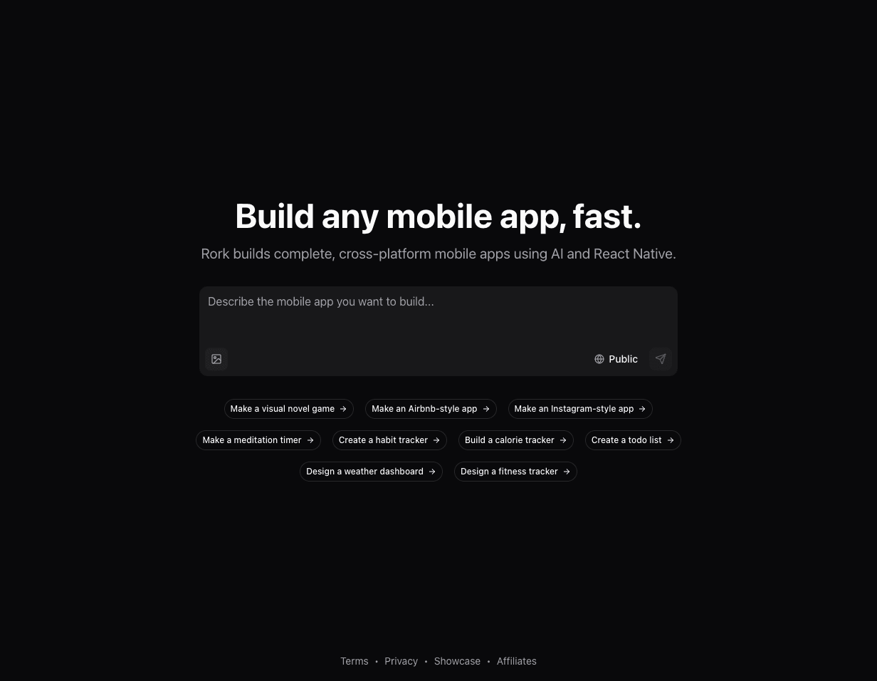 Rork Code Assistance showing Code Assistance - Empowering communication through AI