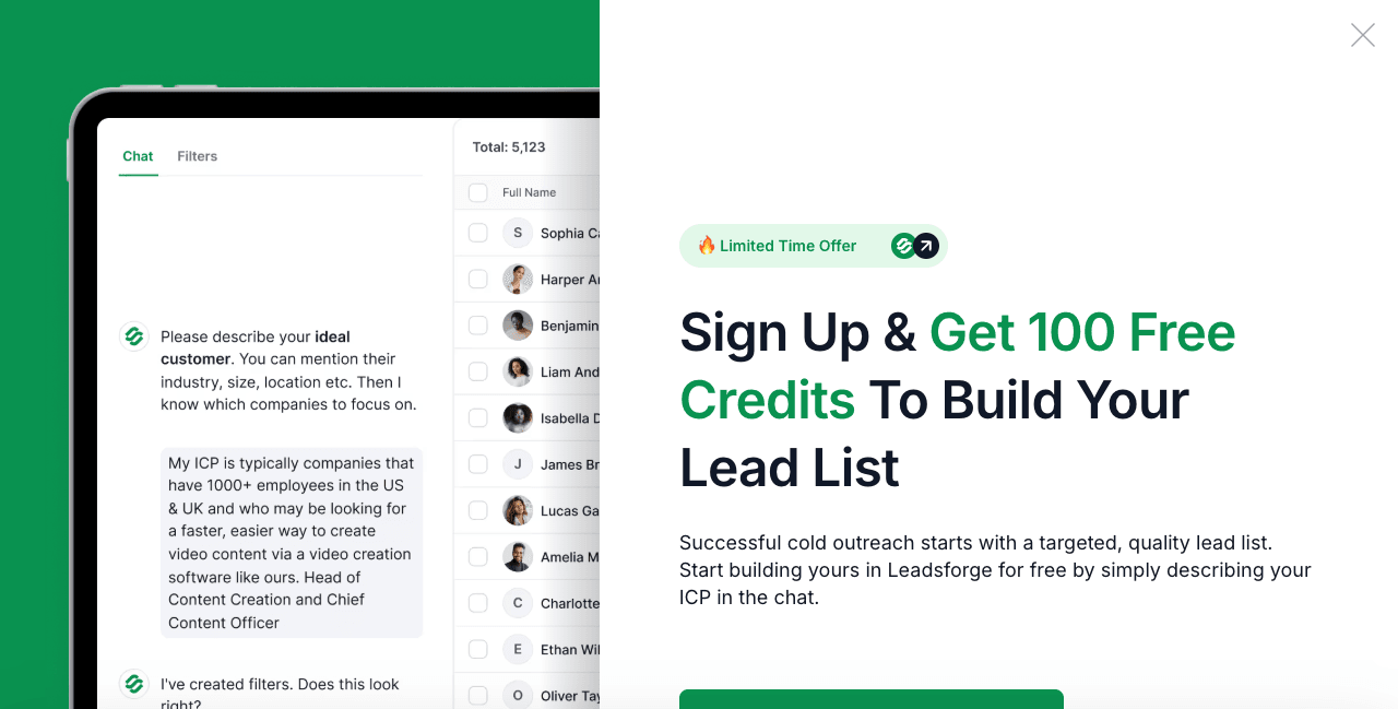 Salesforge Marketing Automation showing Marketing Automation - Forge your sales pipeline with unlimited outreach and AI agent