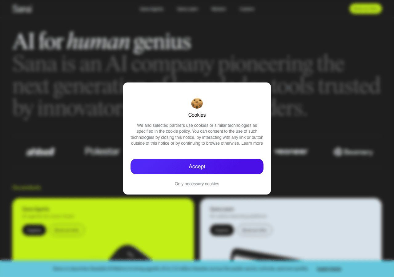 Sana Productivity & Collaboration showing Productivity & Collaboration - AI for human genius