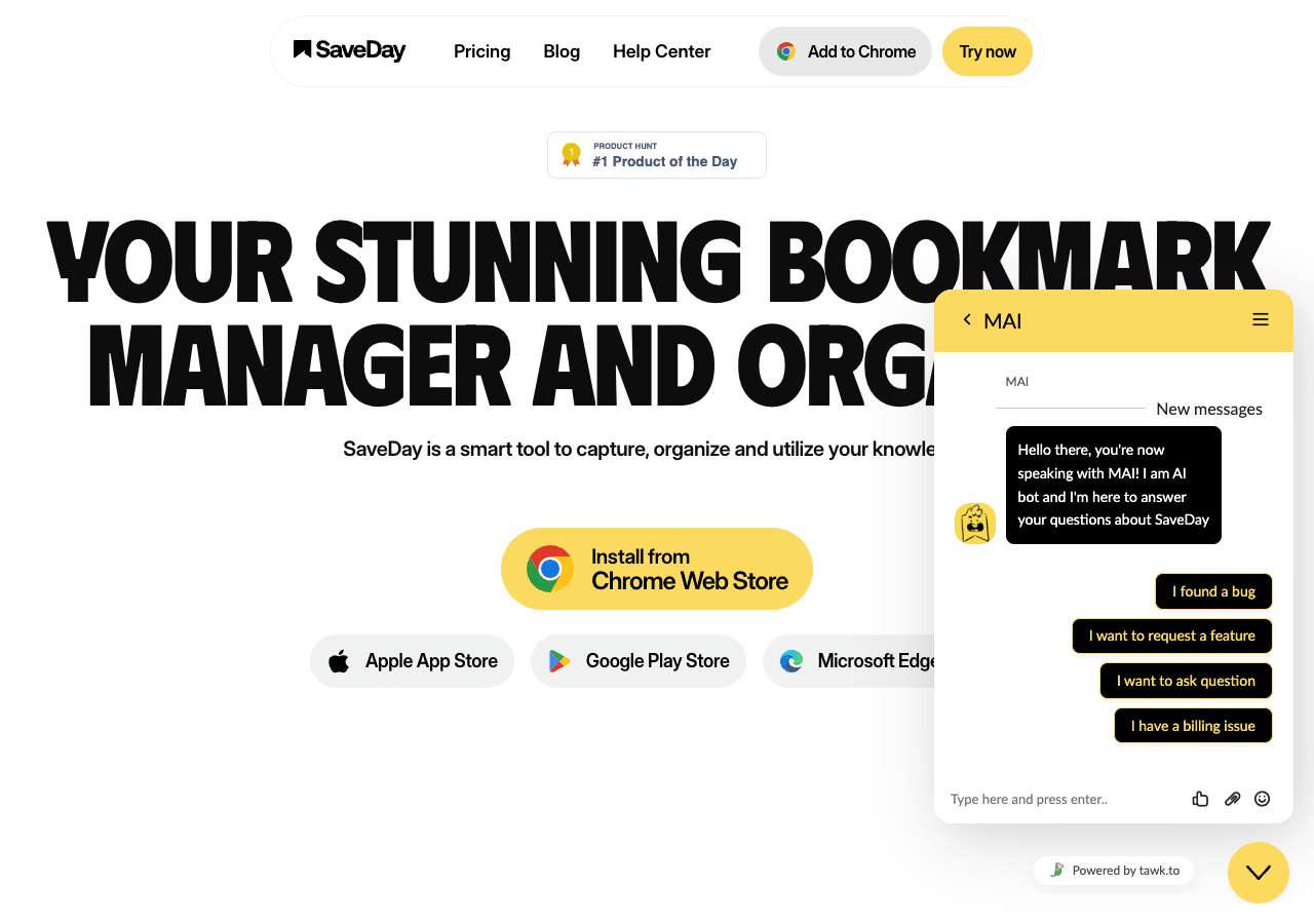 SaveDay Productivity & Collaboration showing Productivity & Collaboration - Your AI-powered bookmark manager.