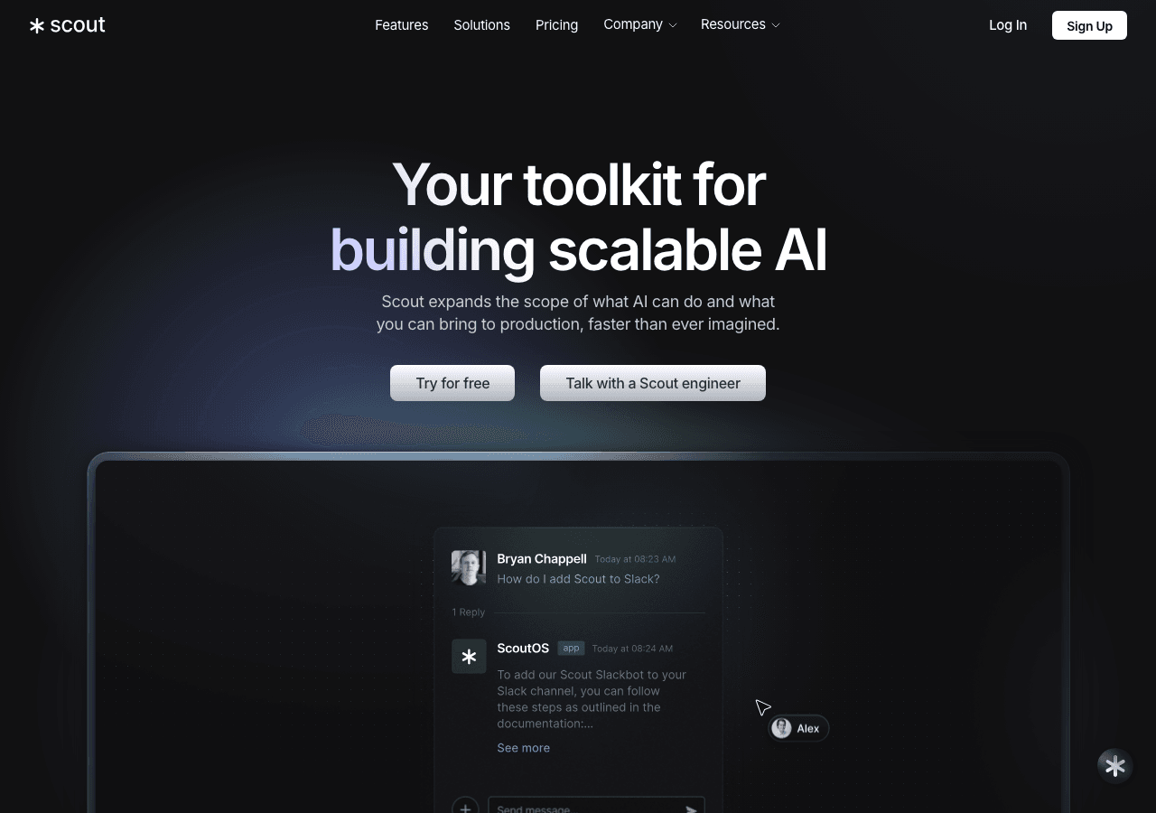 Scout Productivity & Collaboration showing Productivity & Collaboration - Automate Sales Workflows with AI Agents