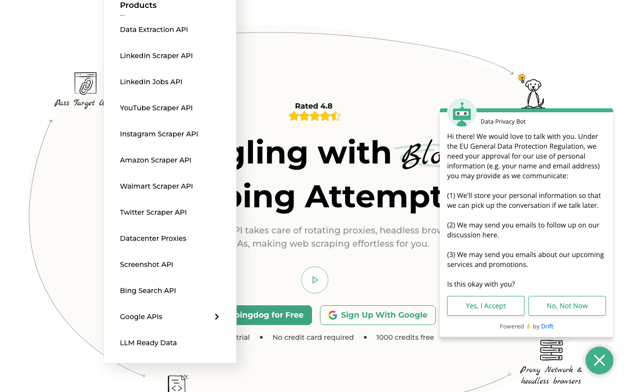 Scrapingdog Search & Discovery showing Search & Discovery - Turn any website into a dataset