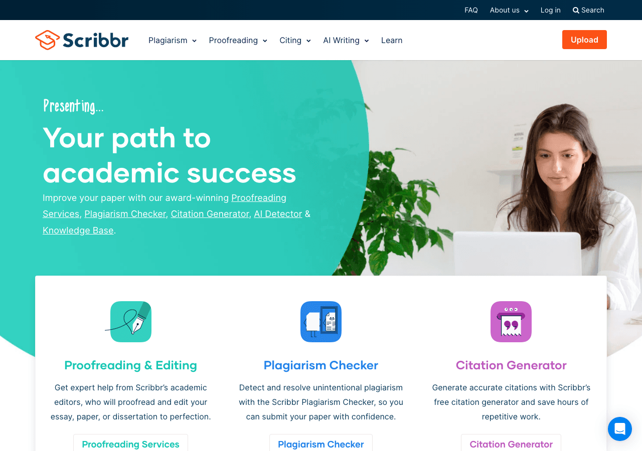 Scribbr Writing & Translation showing academic writing - We help you succeed