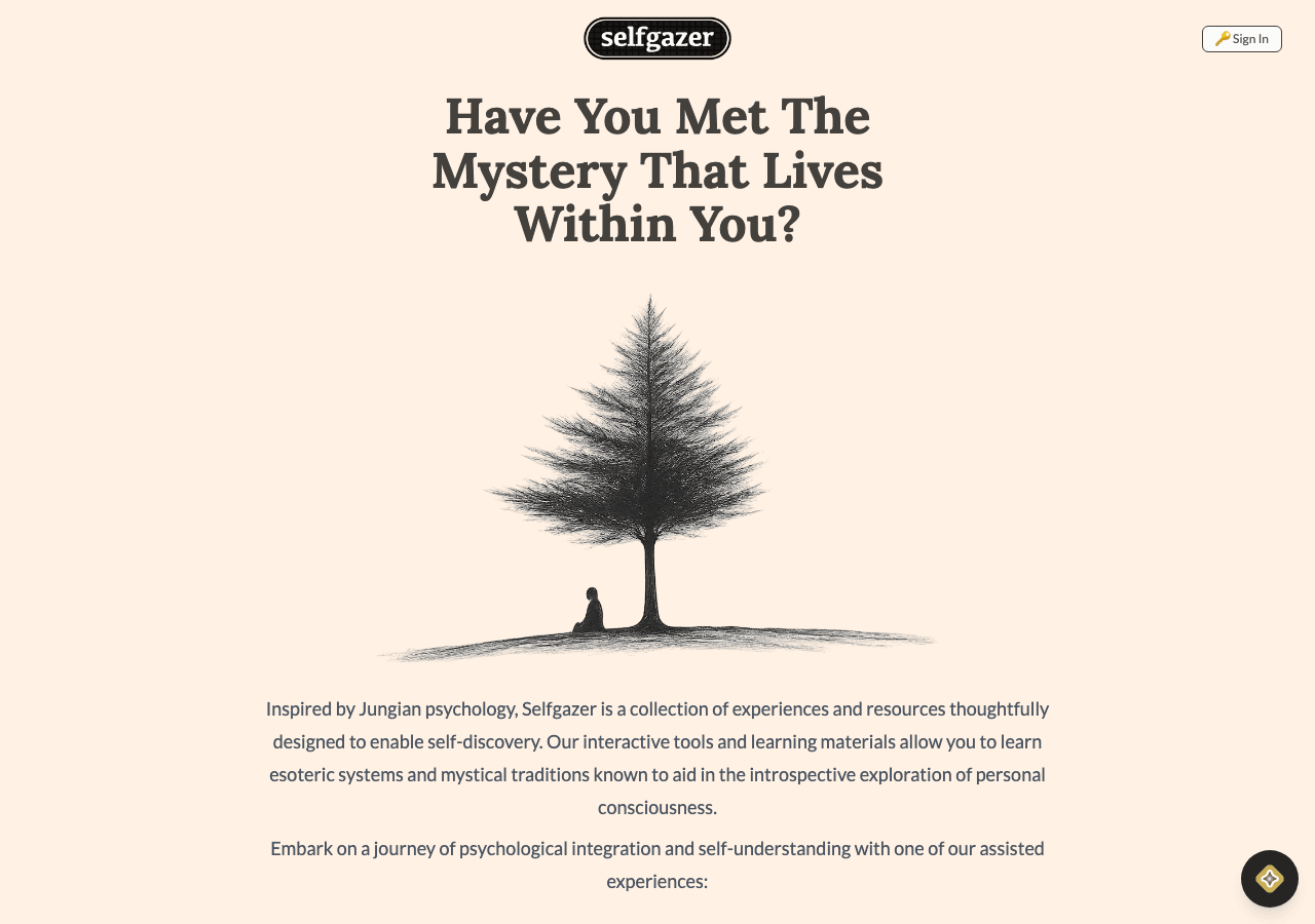 Selfgazer Conversational AI showing Conversational AI - Ancient wisdom, modern reflection