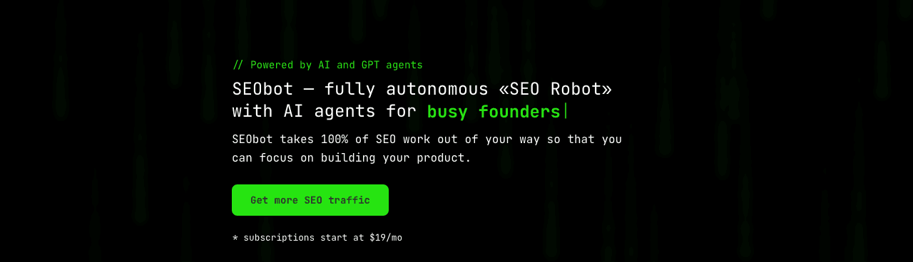 SEO Bot AI Marketing Automation showing Marketing Automation - Automate Your SEO Strategy with AI-Powered Optimization