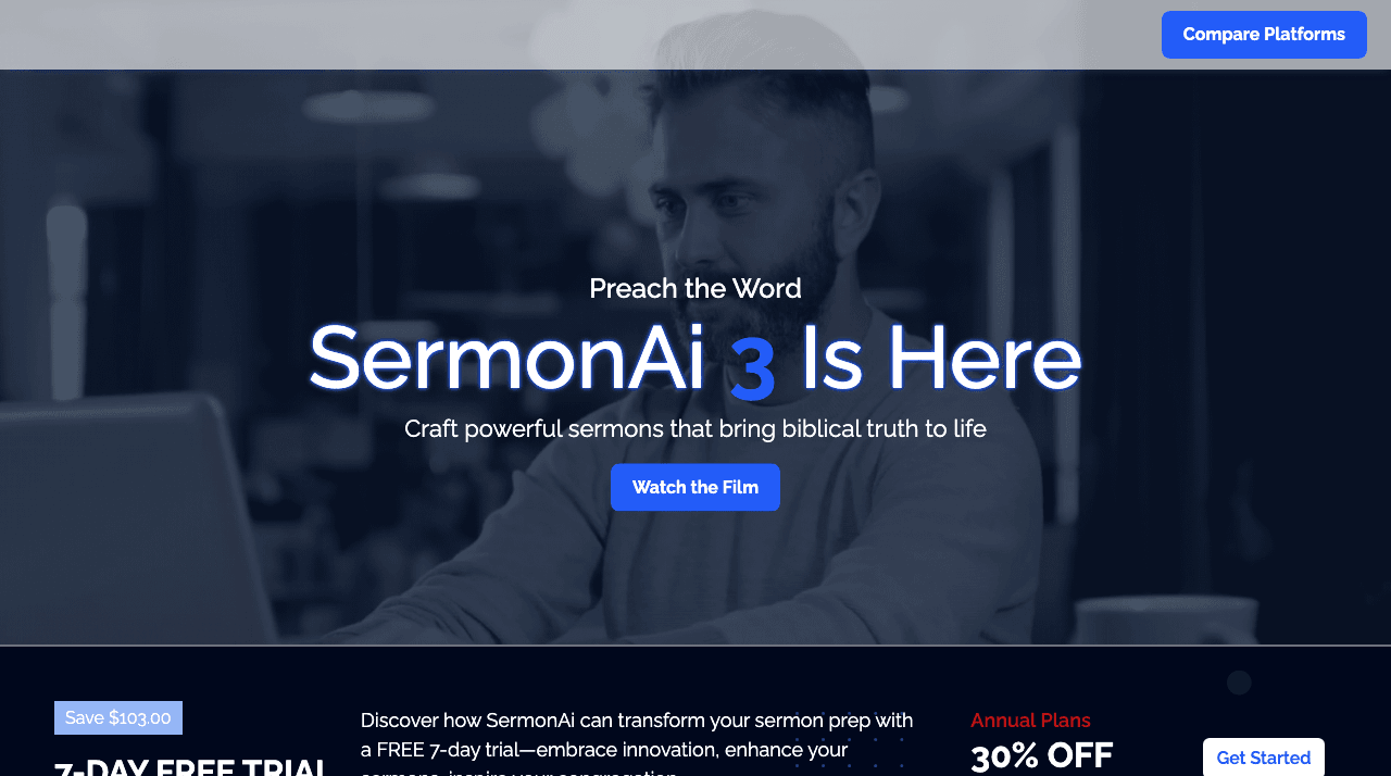 Sermon AI 3.0 Writing & Translation showing Writing & Translation - Empowering Sermons Through AI