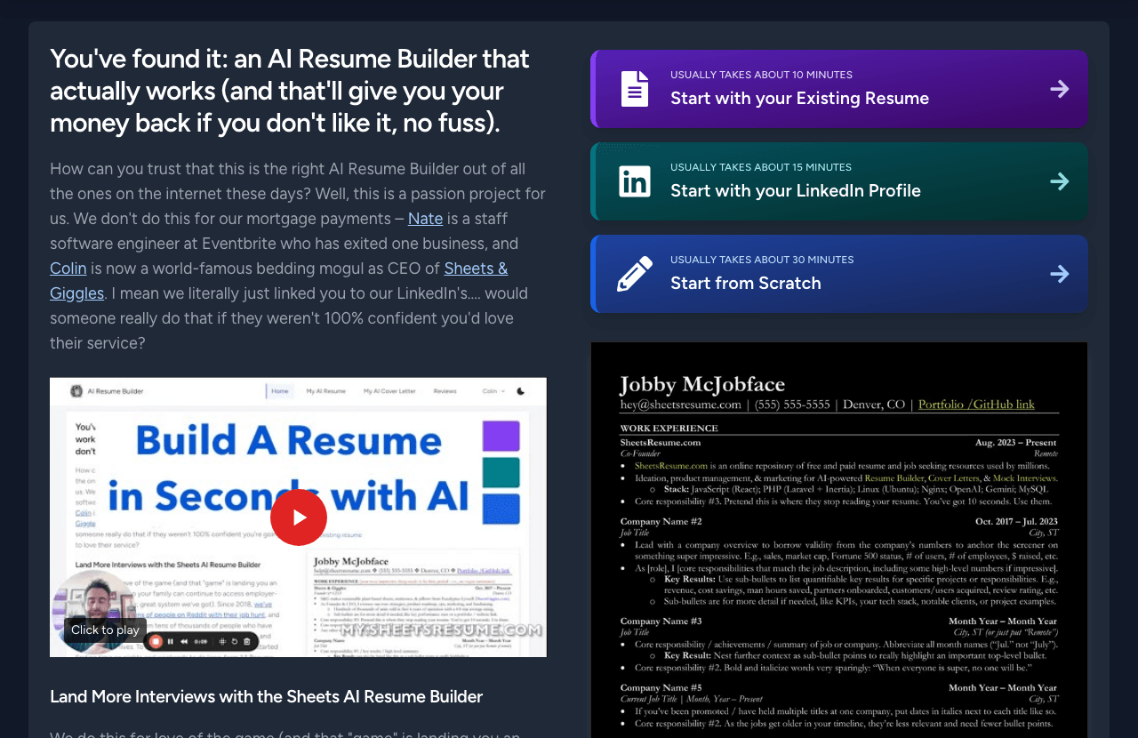Sheets Resume Productivity & Collaboration showing Productivity & Collaboration - Transform Your Data into Stunning Resumes