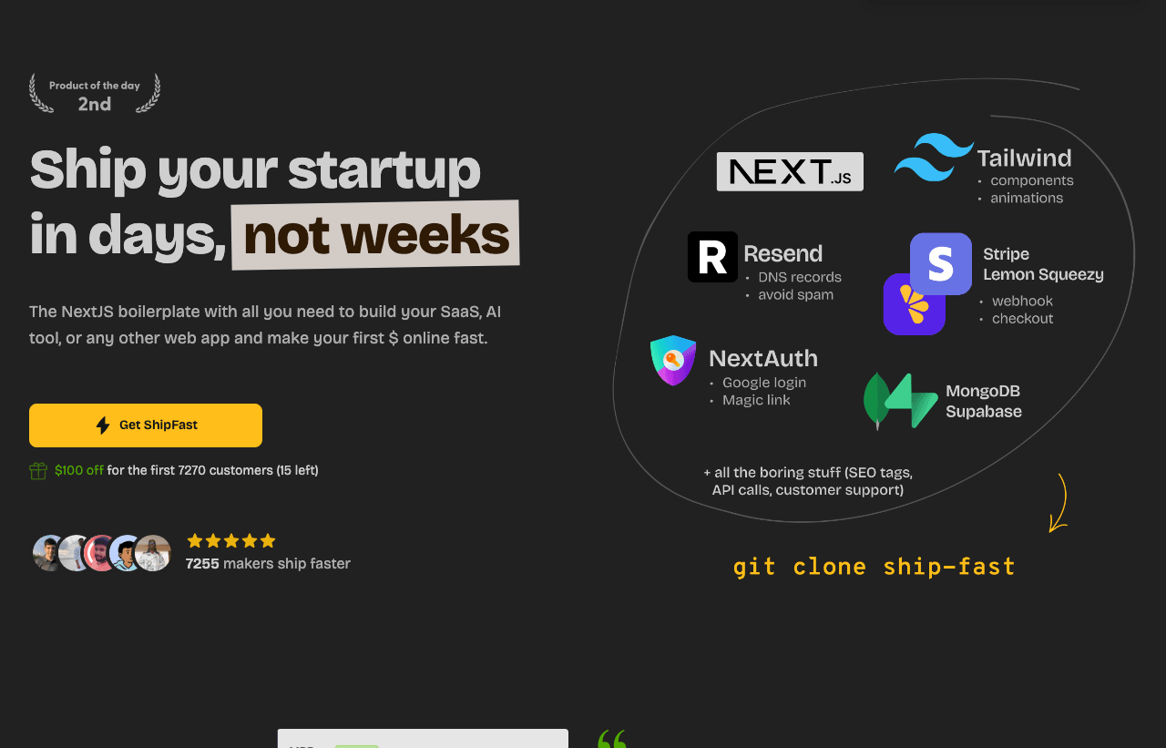 ShipFast Conversational AI showing Conversational AI - Ship Fast, Ship Smart