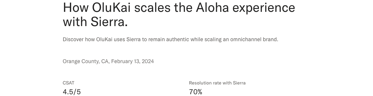 Sierra AI Agents showing customer experience ai - Better customer experiences