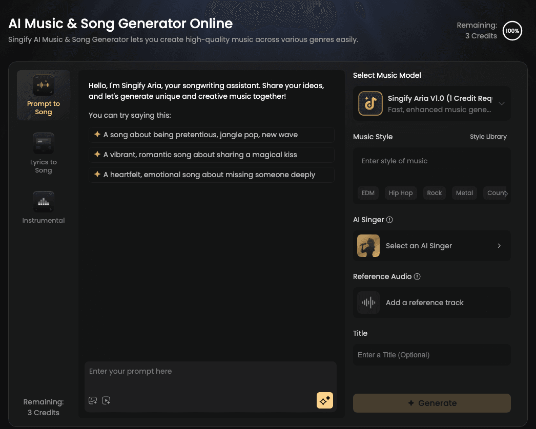 Singify AI Audio Generation showing audio analysis - Transforming audio into text effortlessly