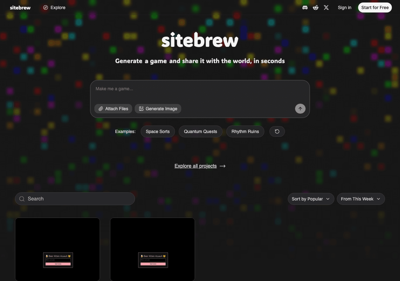 Playscape Design showing Design - Generate and play games in seconds