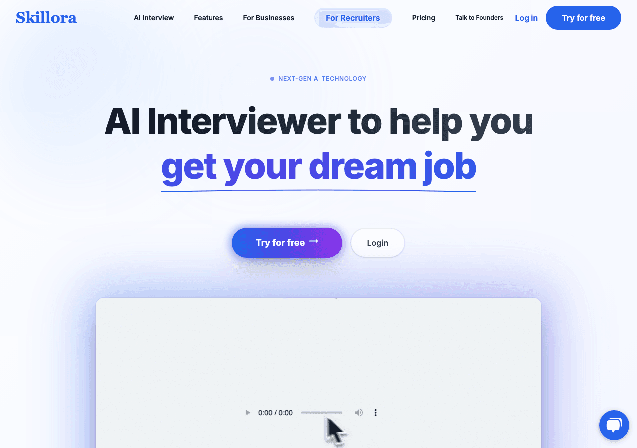 Skillora Conversational AI showing Conversational AI - Empower Your Content with AI