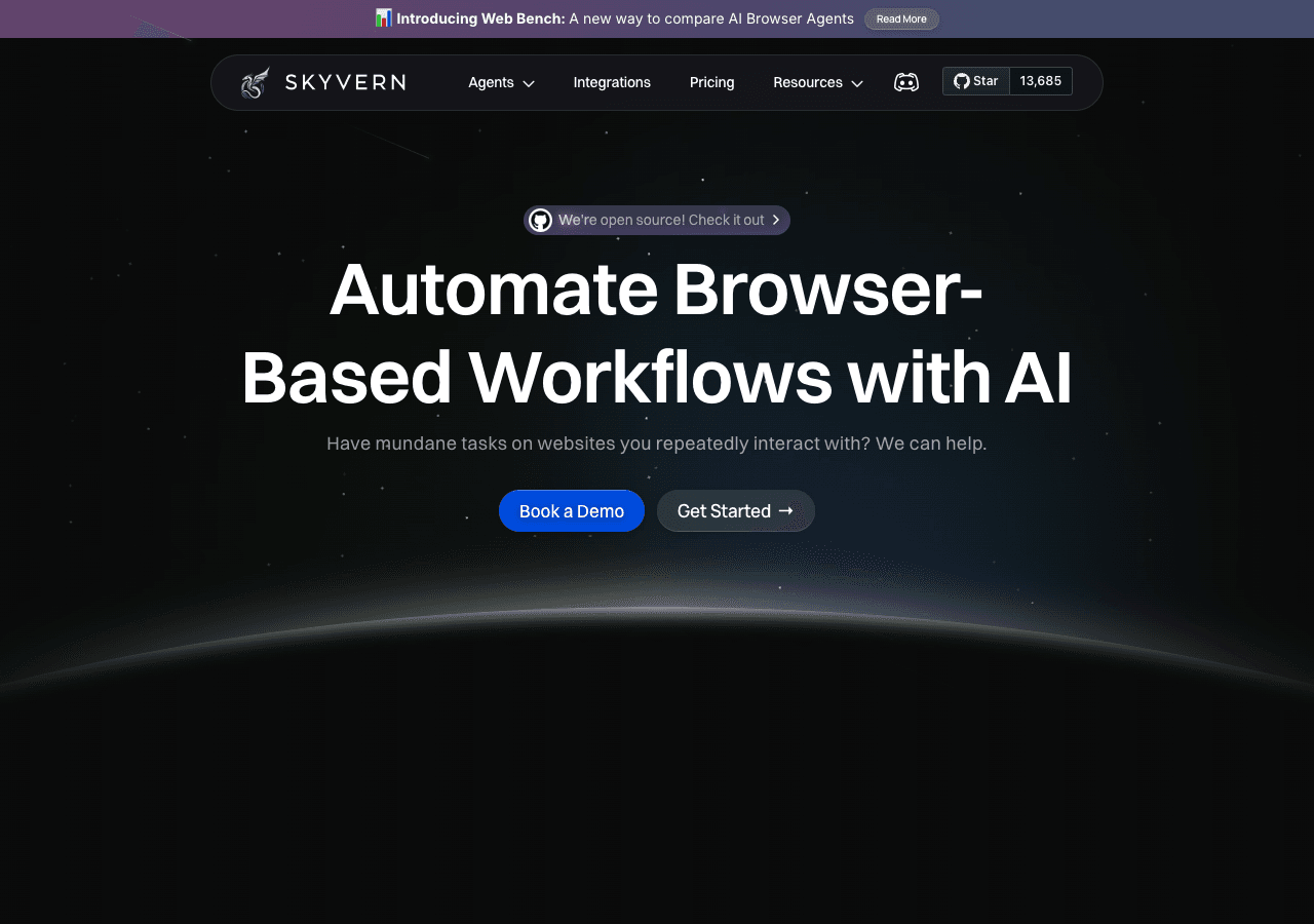 Skyvern Productivity & Collaboration showing Productivity & Collaboration - AI Browser Automation for Any Workflow, Any Websi