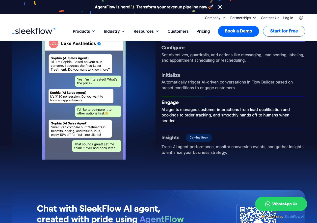 SleekFlow Conversational AI showing Conversational AI - Elevate Customer Conversations