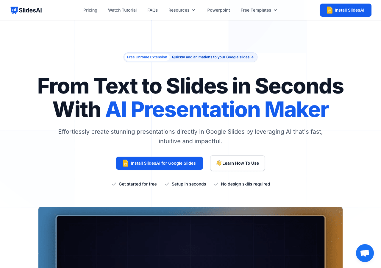 SlidesAI Design showing Design - Transforming your ideas into stunning presentations