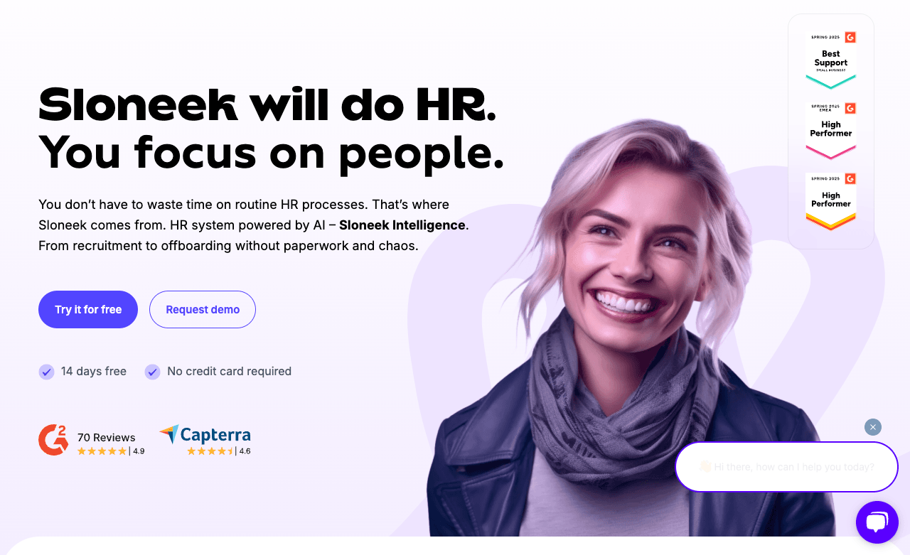 Sloneek Productivity & Collaboration showing Productivity & Collaboration - Your all-in-one AI HR management platform