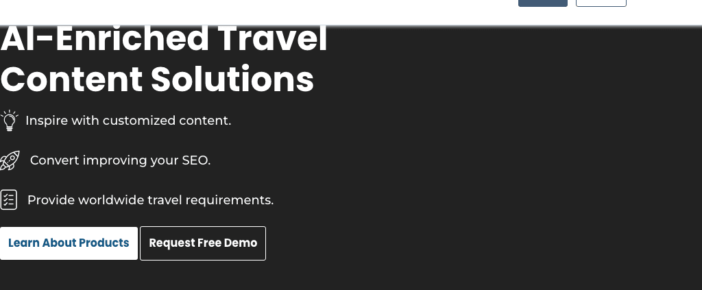 Smartvel Conversational AI showing Conversational AI - AI-Powered Travel Content at Scale