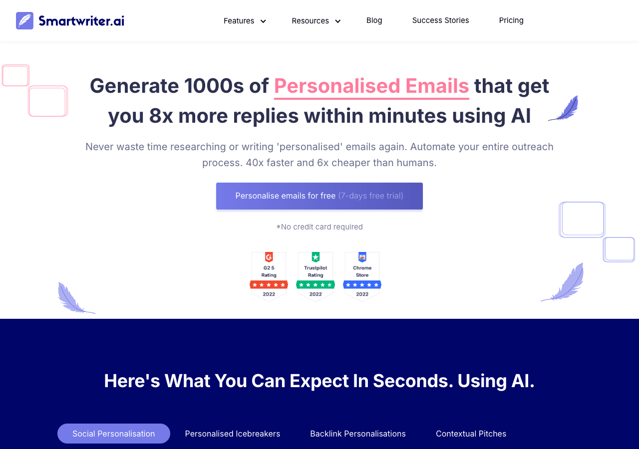 SmartWriter Writing & Translation showing Writing & Translation - Personalised AI Cold Emails & Content Generation