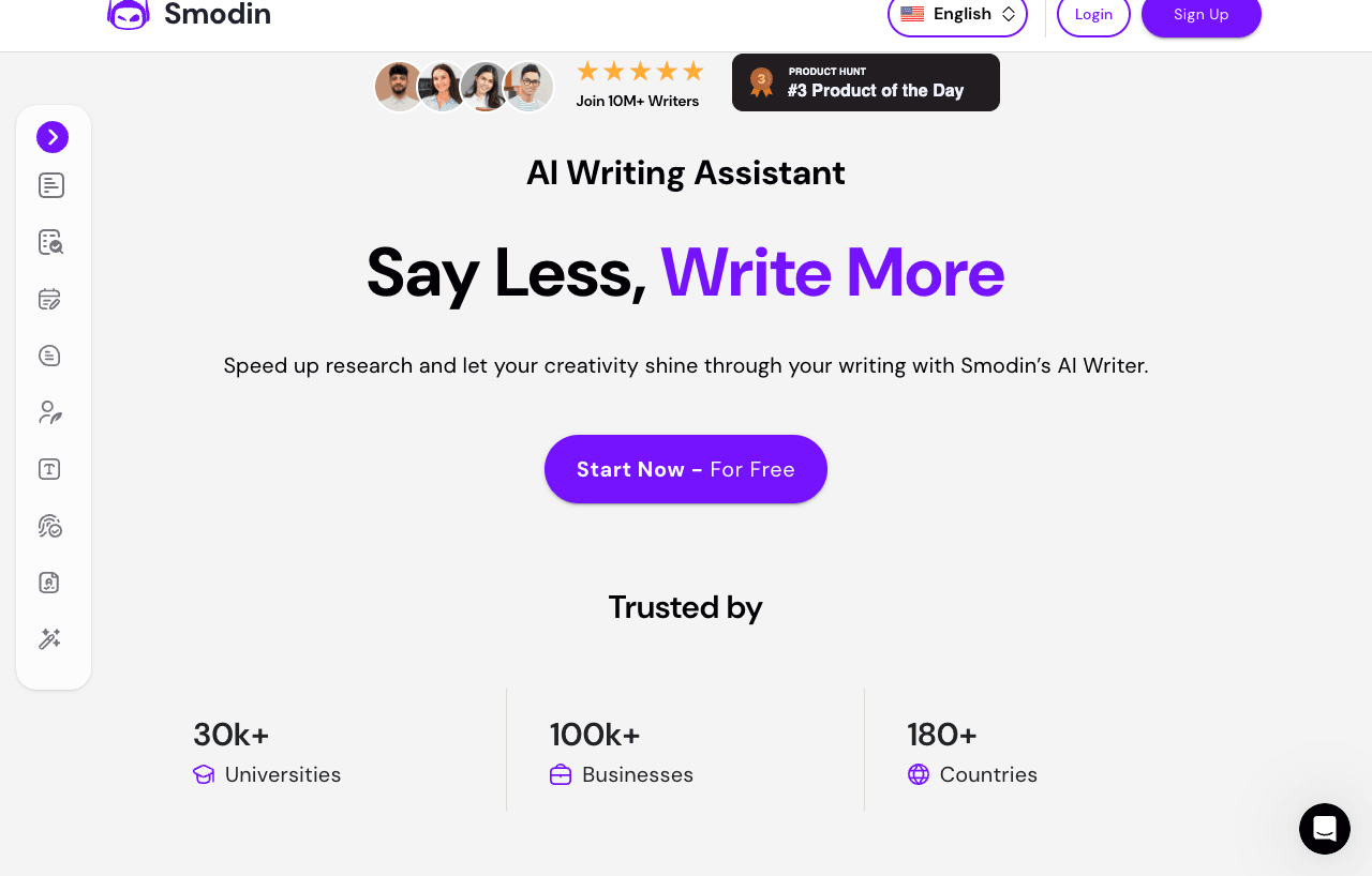 Smodin Writing & Translation showing Writing & Translation - All‑in‑one AI writer for research, rewriting, humanizing, plagia