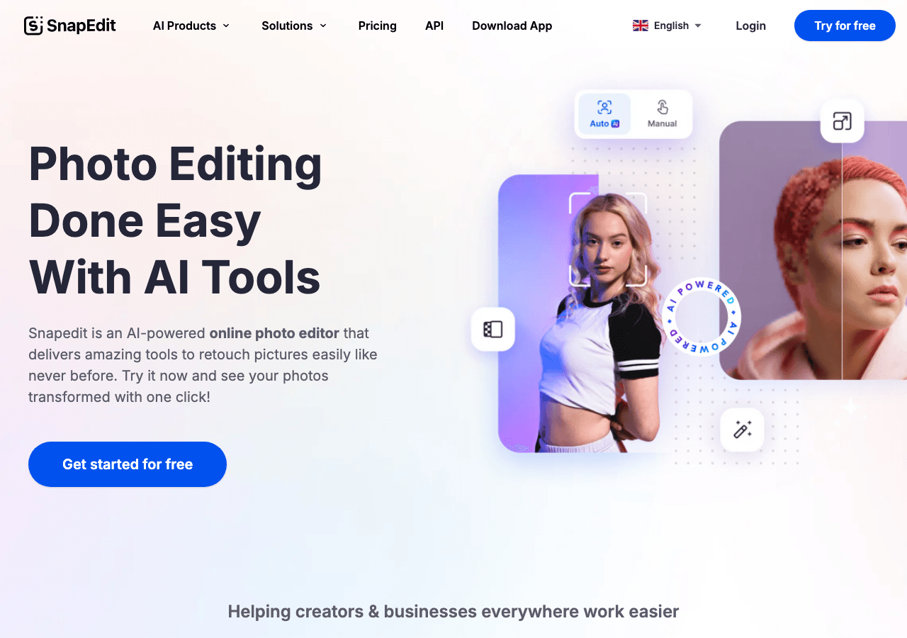 SnapEdit Design showing Design - AI Photo Editing Made Simple