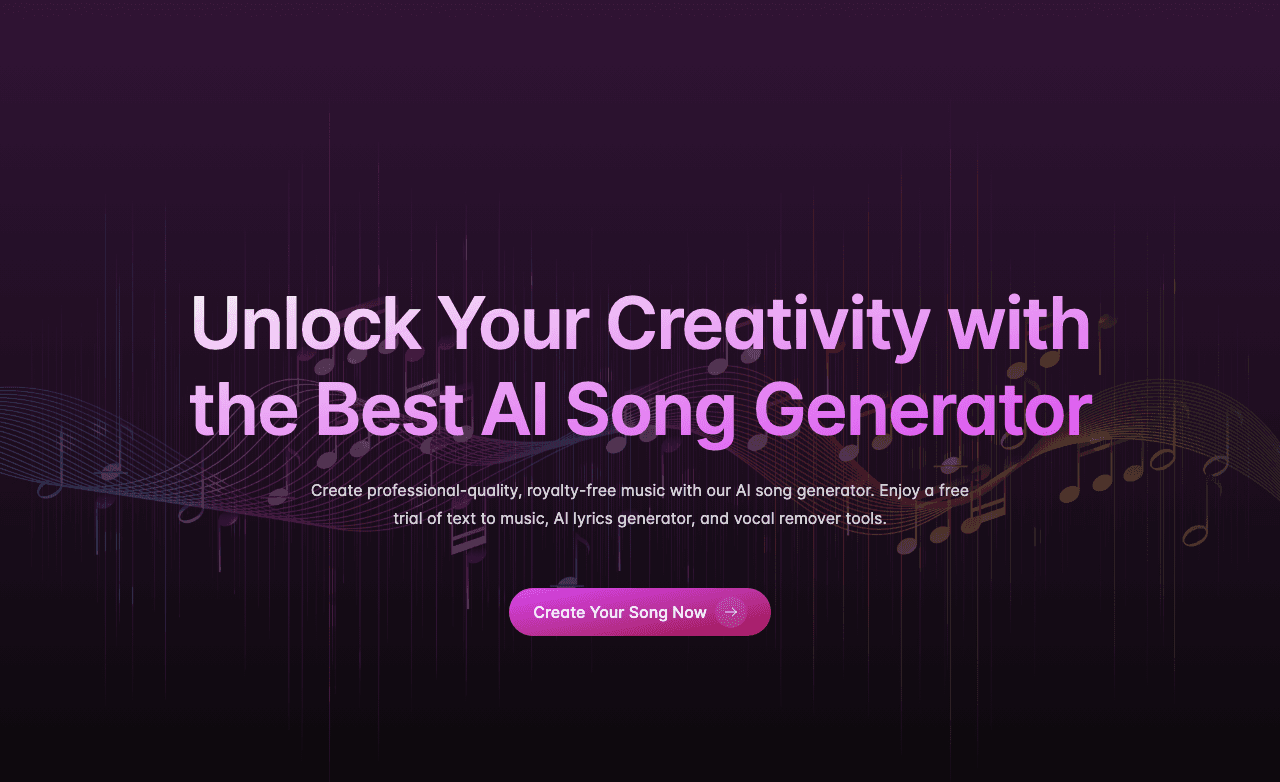 SongGenerator.io Music Generation showing ai music generation - Create royalty-free music with AI—custom songs in seconds.