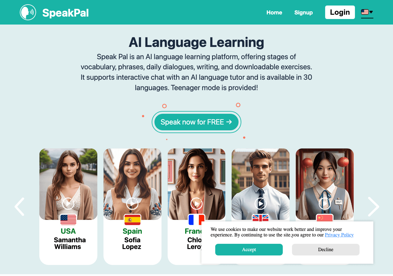 SpeakPal.AI Conversational AI showing Conversational AI - Unlocking global communication through AI