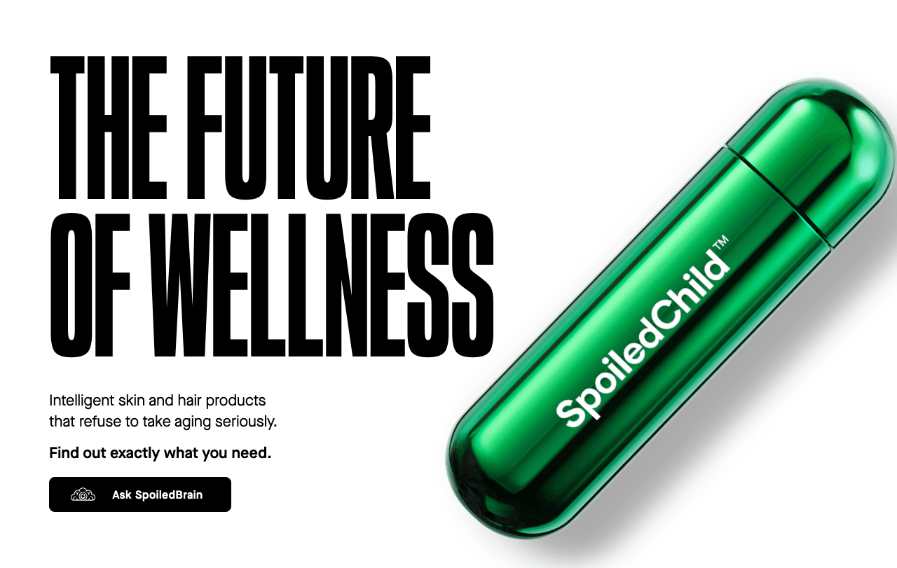 SpoiledChild Marketing Automation showing personalized beauty - Intelligent skincare and haircare that fights aging