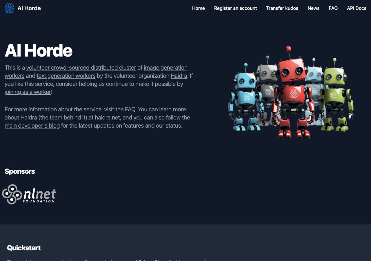 AI Horde Image Generation showing Image Generation - Unleash the power of AI