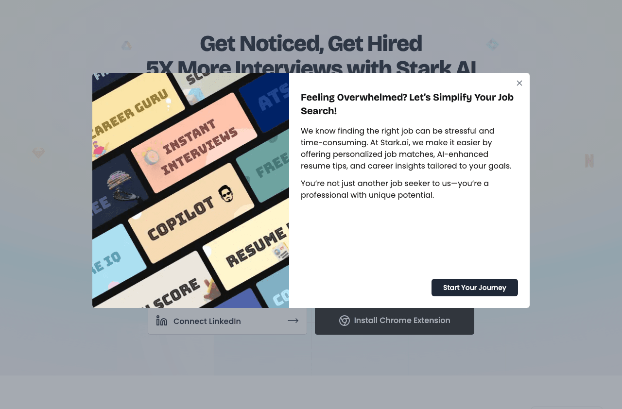 Stark.ai Design showing Design - Revolutionizing Job Searches with AI