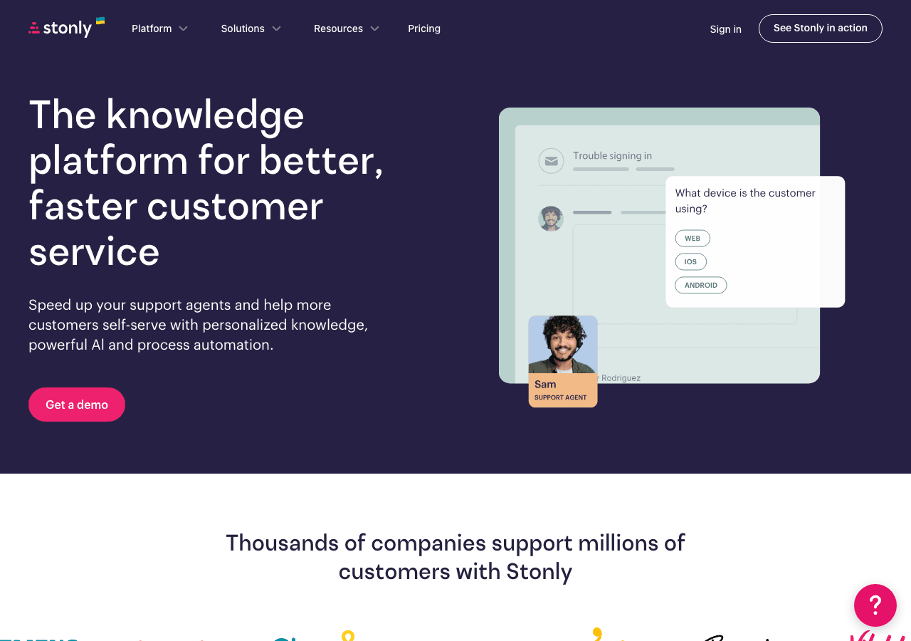 Stonly Productivity & Collaboration showing Productivity & Collaboration - Empower your content with interactive guides