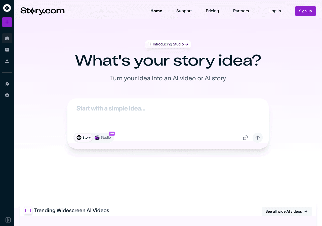 Story.com Video Generation showing Video Generation - Transforming words into captivating stories.