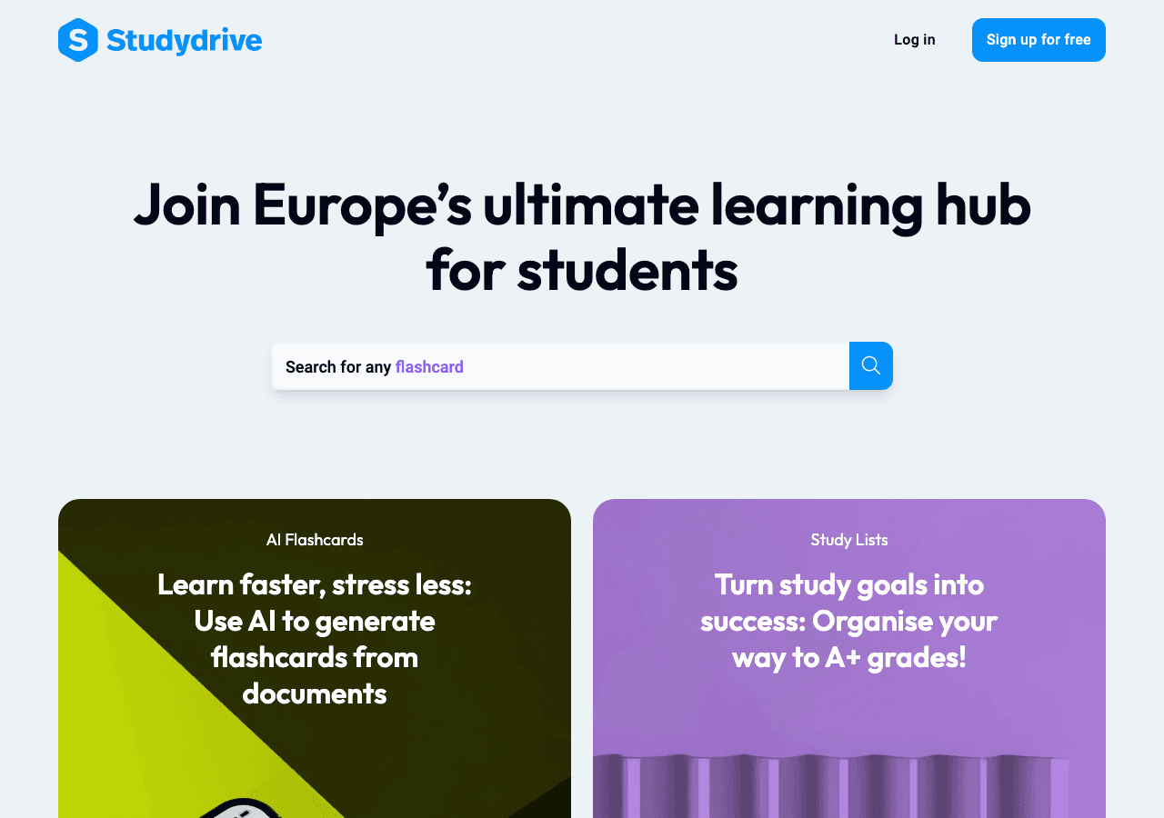 Studydrive Productivity & Collaboration showing academic - Empowering students worldwide