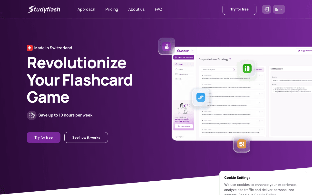 Studyflash Productivity & Collaboration showing Productivity & Collaboration - Automate your learning. Study smarter with AI-