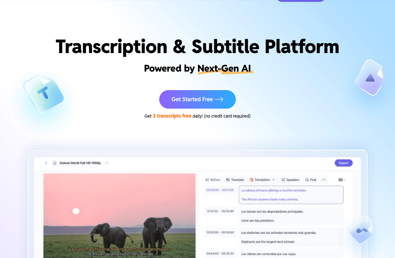 SubEasy.ai Video Editing showing Video Editing - Effortless Subtitle Generation