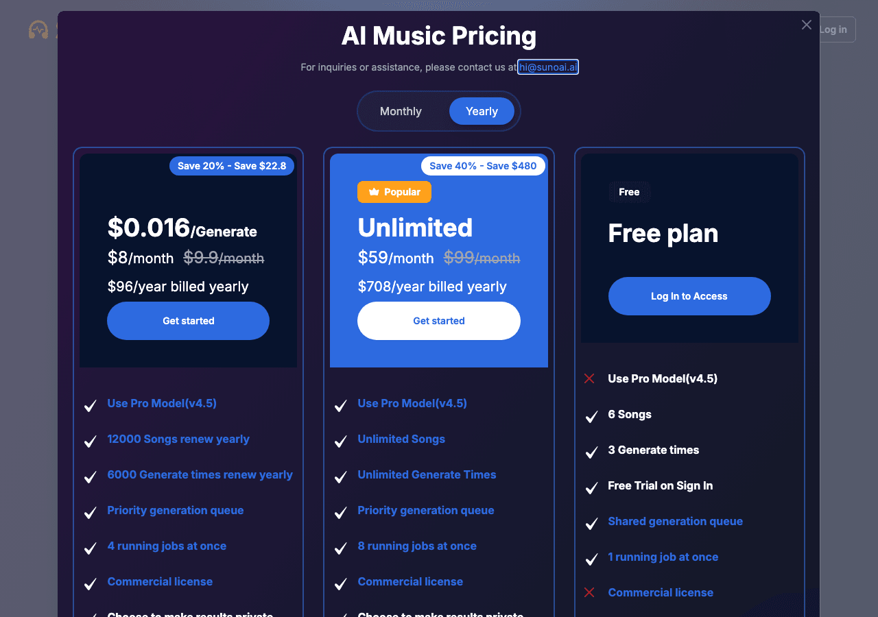 SunoAI Music Generation showing Music Generation - Empowering AI-driven solutions for all
