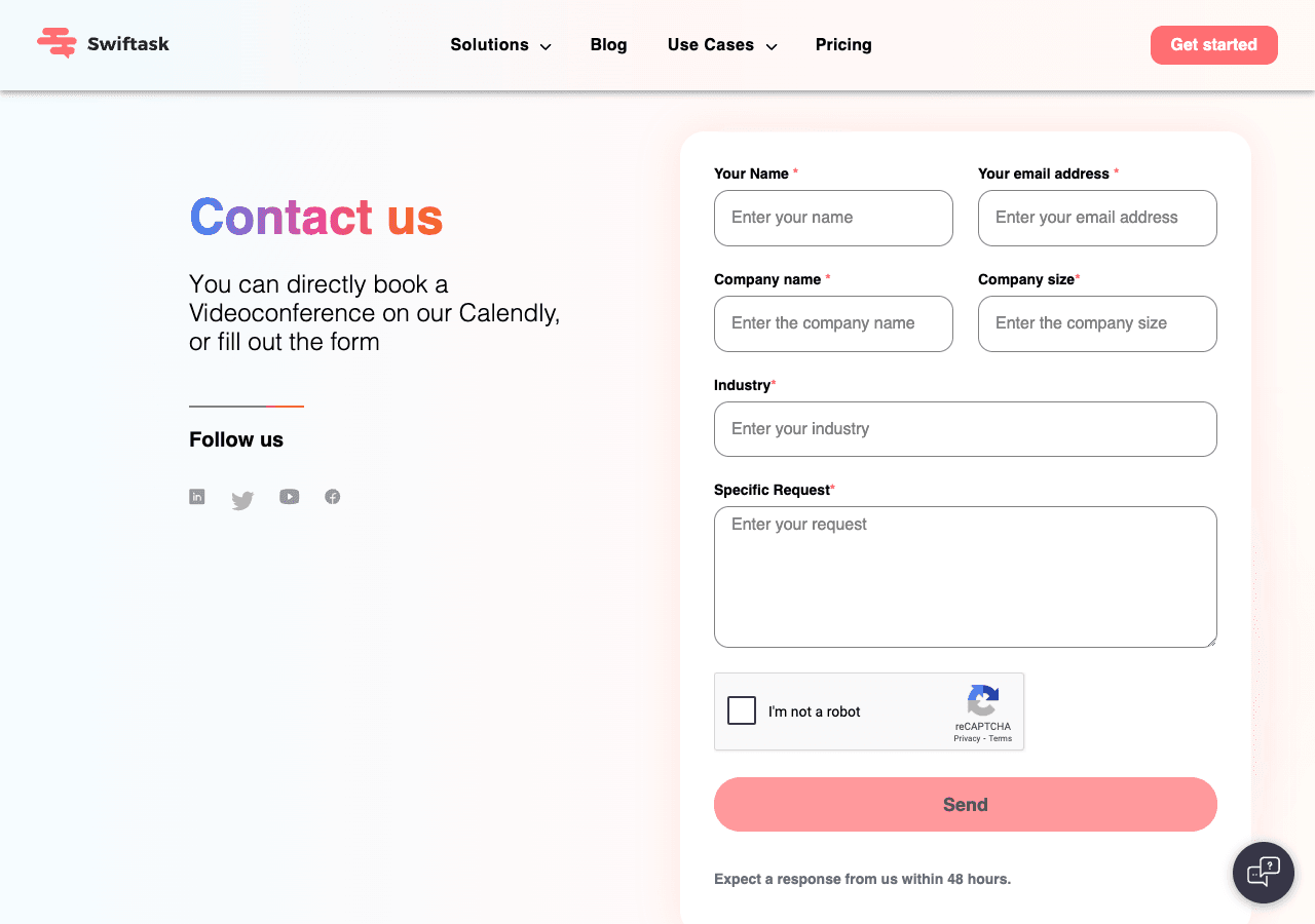 Swiftask Productivity & Collaboration showing Productivity & Collaboration - Enterprise AI Platform for Intelligent Automatio