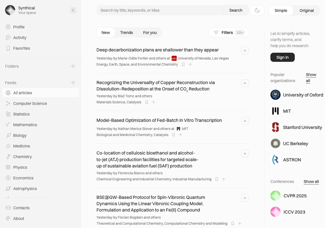 Synthical Conversational AI showing Conversational AI - Unleash the power of AI for creative content generation!