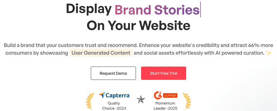 Taggbox Marketing Automation showing Marketing Automation - Aggregate, Curate, and Display Social Media Feeds
