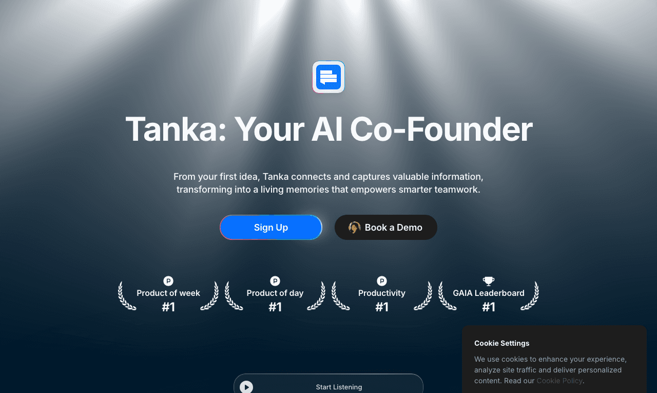 Tanka Productivity & Collaboration showing ai-native operations - Stop managing. Start computing.