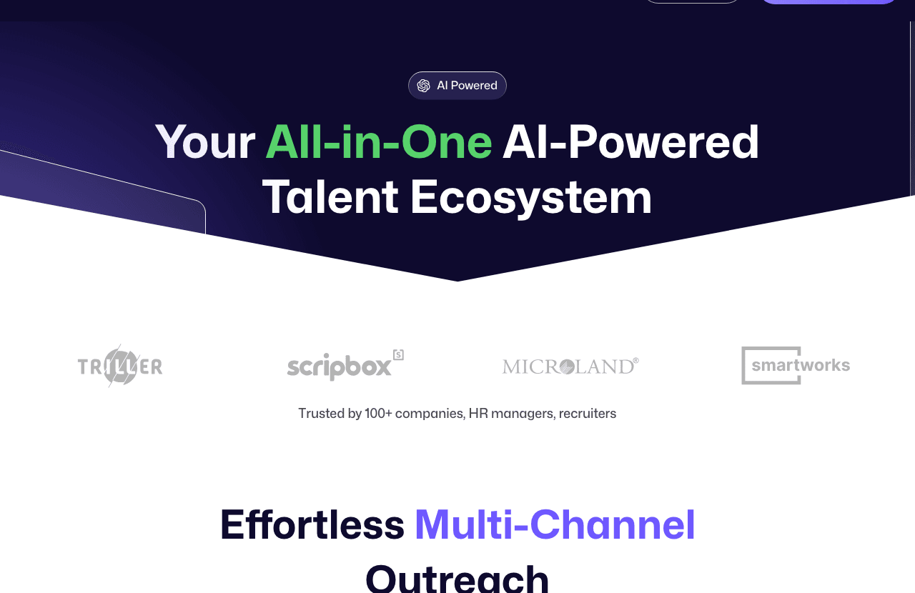 TapTalent.ai Conversational AI showing Conversational AI - Unlock the potential of your workforce