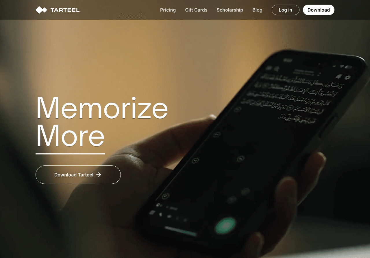 Tarteel AI Productivity & Collaboration showing Productivity & Collaboration - Empowering Quranic recitation with AI