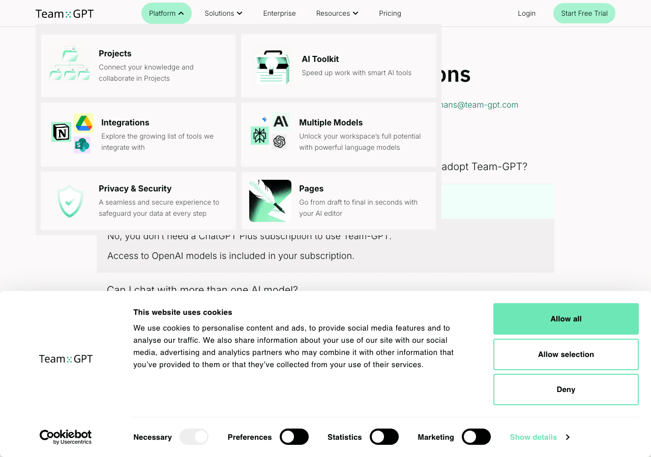 Team-GPT Productivity & Collaboration showing Productivity & Collaboration - Collaborate. Customize. Create—Your AI Workspace