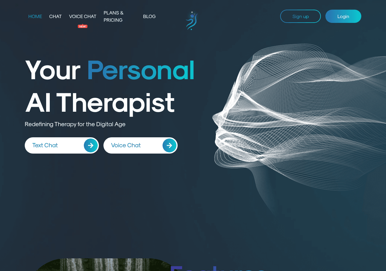 TherapywithAI Conversational AI showing Conversational AI - Free, Personalized AI Therapy 24/7