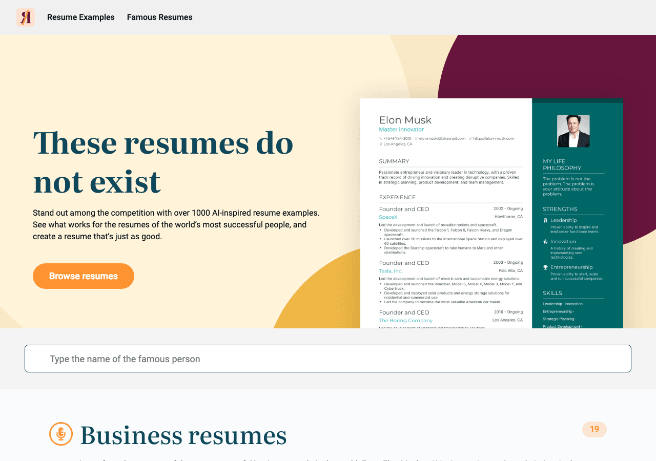 This Resume Does Not Exist Writing & Translation showing Writing & Translation - Explore over 1,000 AI-generated resume examp