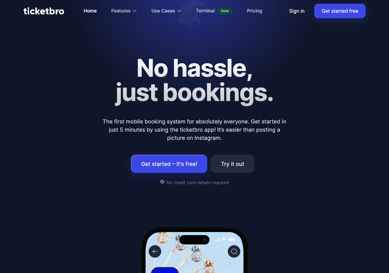 ticketbro Productivity & Collaboration showing Productivity & Collaboration - The mobile-first AI booking and ticketing platf