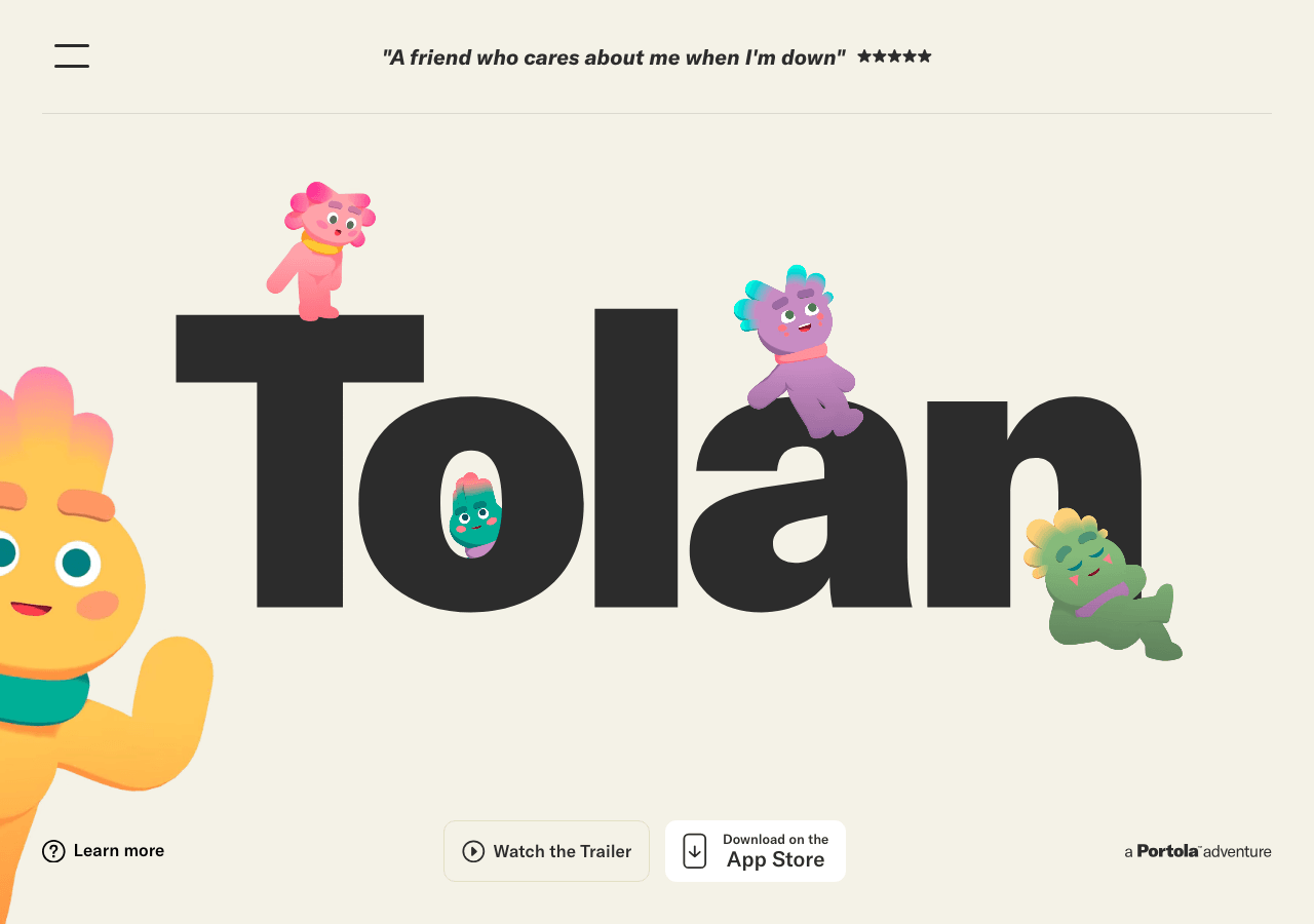 Tolan: Alien Best Friend Conversational AI showing Conversational AI - Making friends across the galaxies!