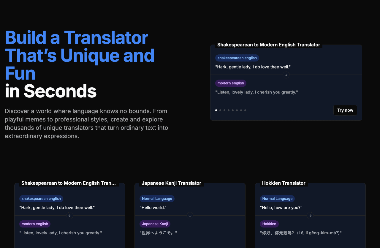 Translator Maker Writing & Translation showing Writing & Translation - Translate videos globally in 30+ languages