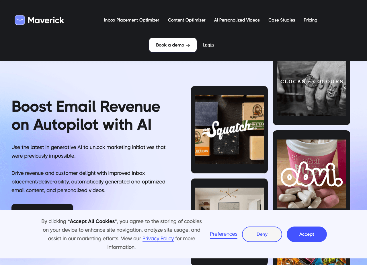 Maverick Marketing Automation showing Marketing Automation - Empowering AI-driven content creation.
