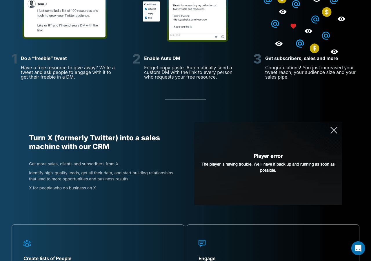 TweetHunter Marketing Automation showing Marketing Automation - Uncover insights from Twitter data effortlessly